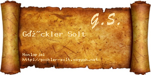 Göckler Solt névjegykártya