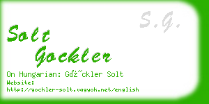 solt gockler business card